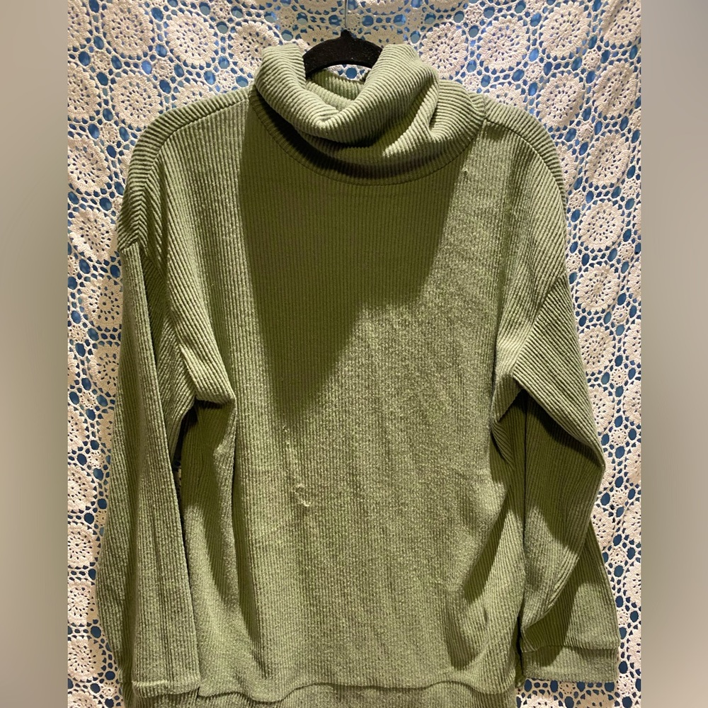 Green Turtleneck Sweater